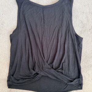 Alo Yoga Black Twist-Front Women's Tank Top